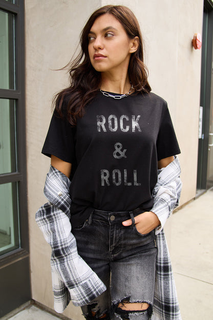 Simply Love Full Size ROCK & ROLL Short Sleeve T-Shirt